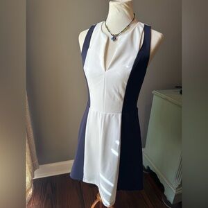 Adelyn Rae Cream and Navy Dress